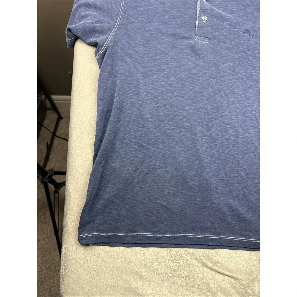 Tommy Bahama Polo Shirt Mens Med Heather Blue Performance Modal Blend - Picture 7 of 16